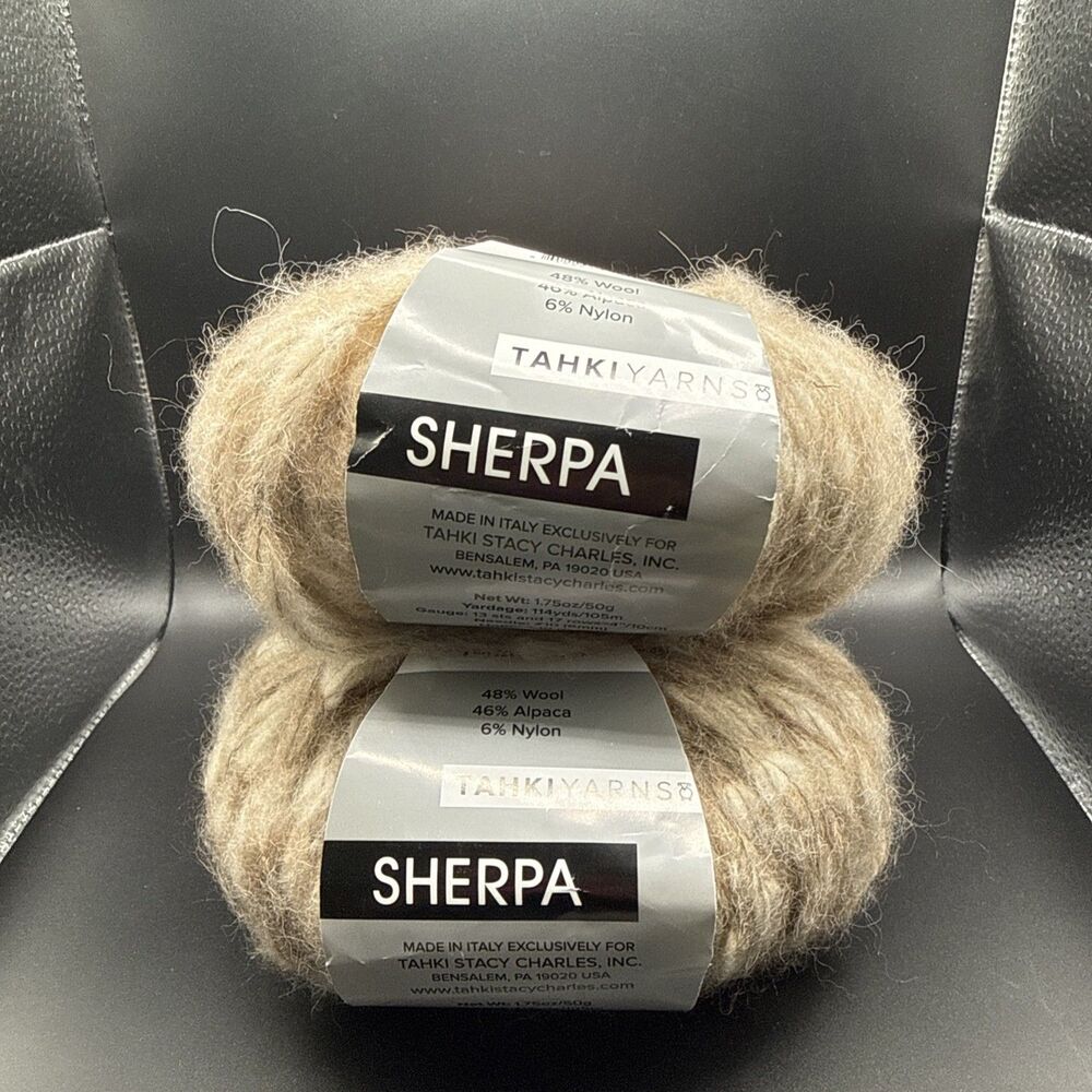 Tahki Yarns Sherpa Lot of 2 Alpaca Wool Blend Yarn Color 02 Same Dye Lot